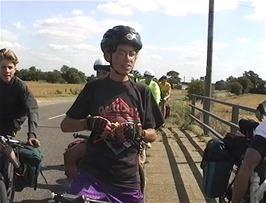 Chris and Tristan on the bridge over North Level Main Drain